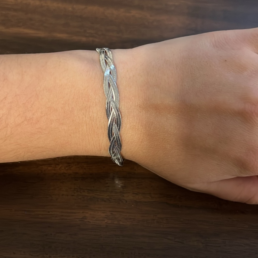 Silver Braided Bracelet - image 1